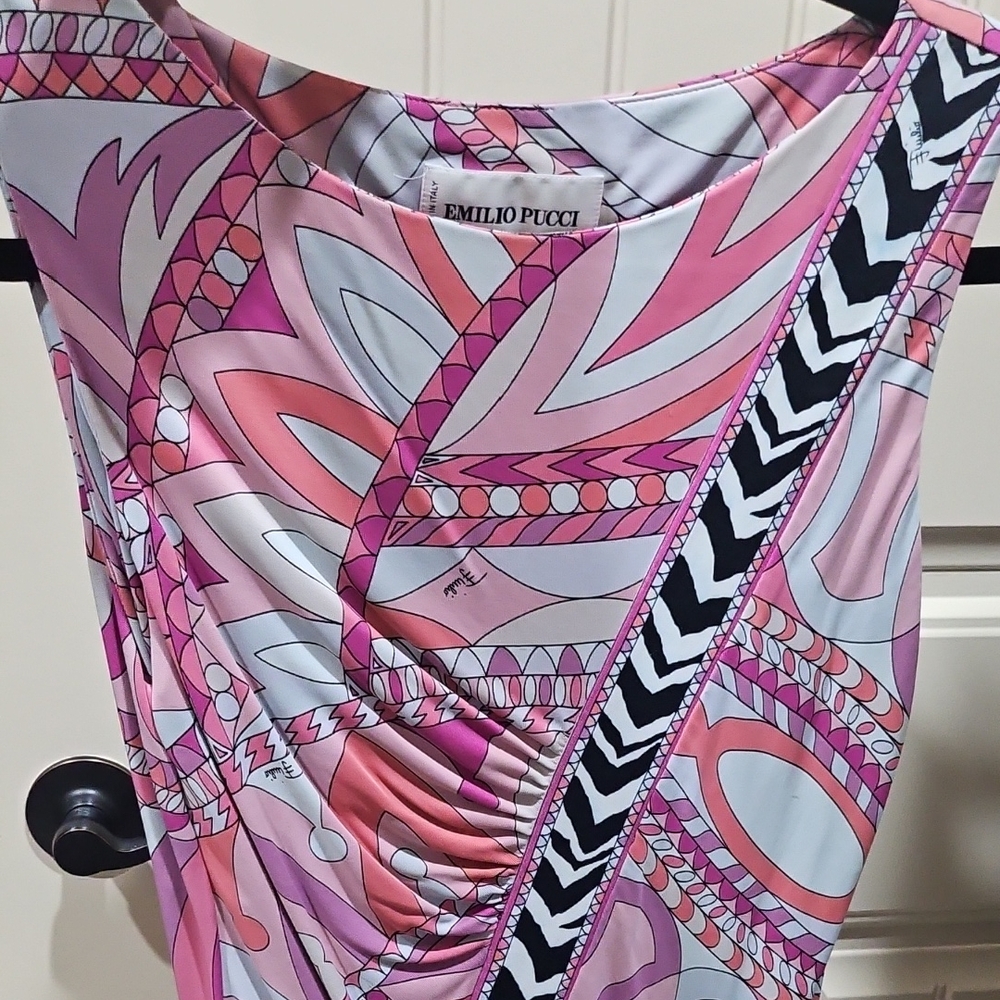 Emilio Pucci Pink and Gray Geometric Dress